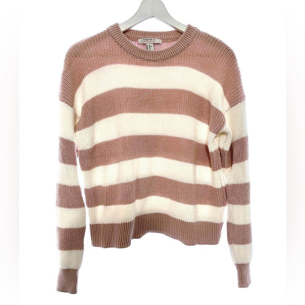 Forever 21 striped mauve and white sweater